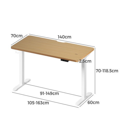Virginia II 140cm Single Motor Electric Sit & Stand Desk