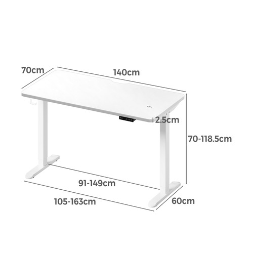Virginia II 140cm Single Motor Electric Sit & Stand Desk