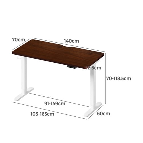 Virginia II 140cm Single Motor Electric Sit & Stand Desk