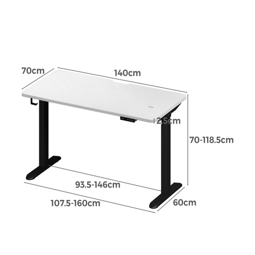 Virginia I 140cm Dual Motor Electric Sit & Stand Desk