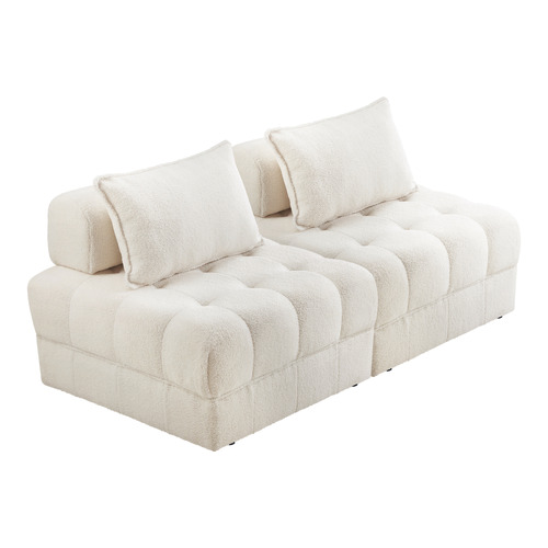 Armati Boucl&eacute; Armless Lounge Chairs