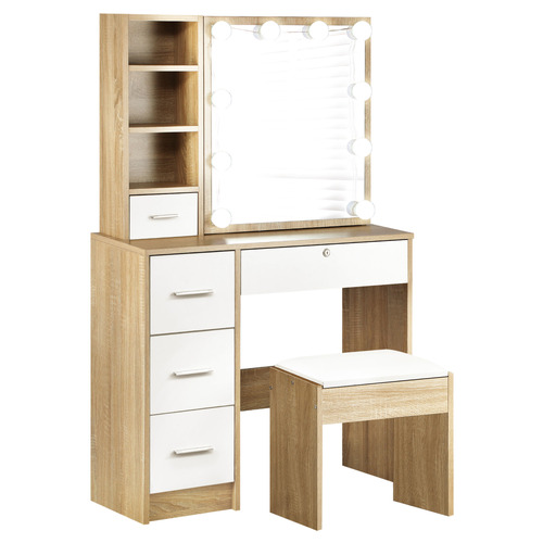 2 Piece Giselle LED Dressing Table & Stool Set Temple & ster