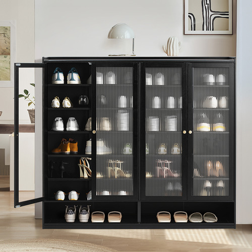 Black Josephine 4 Door Shoe Cabinet