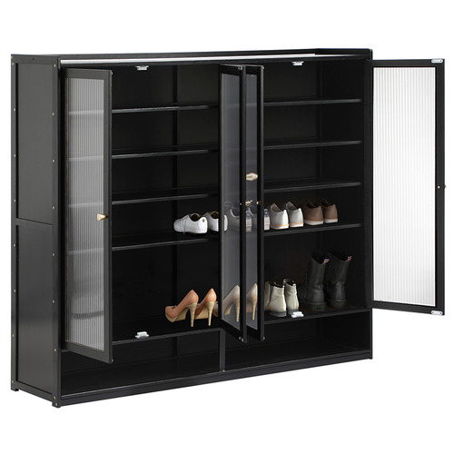 Black Josephine 4 Door Shoe Cabinet