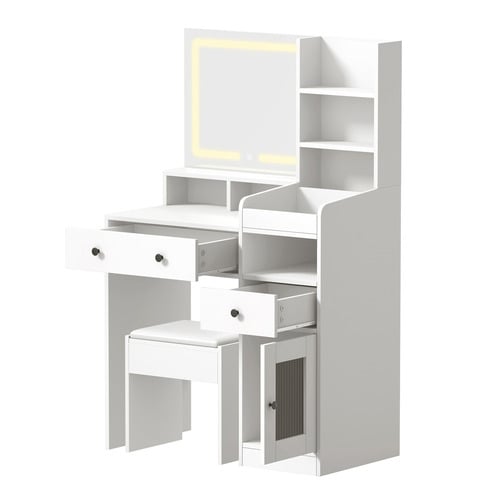 2 Piece LED Norina Dressing Table & Stool Set