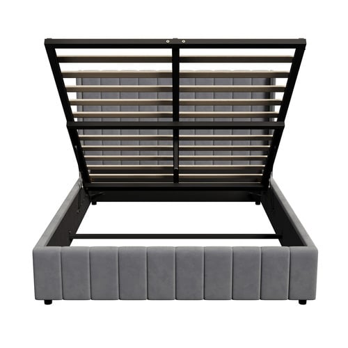 Grey Meier Gas Lift Storage Bed Frame