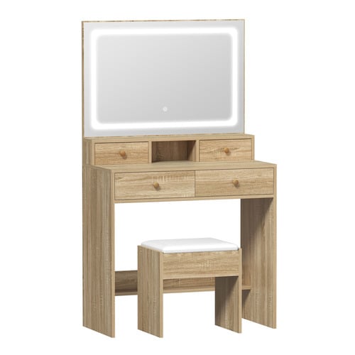 2 Piece LED Livia Dressing Table & Stool Set