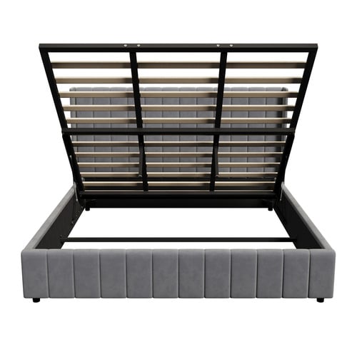Grey Meier Gas Lift Storage Bed Frame