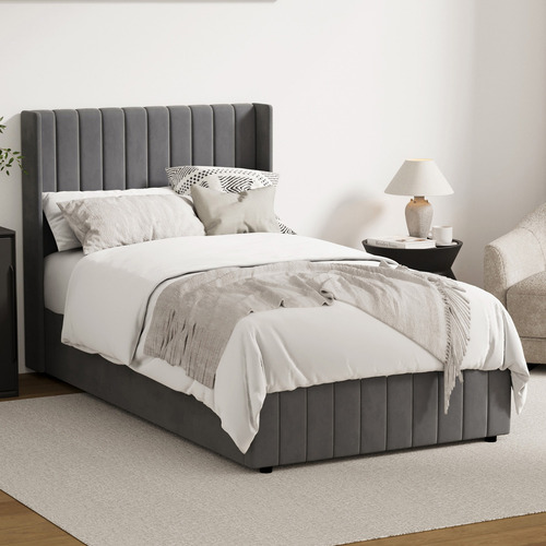 Grey Meier Gas Lift Storage Bed Frame
