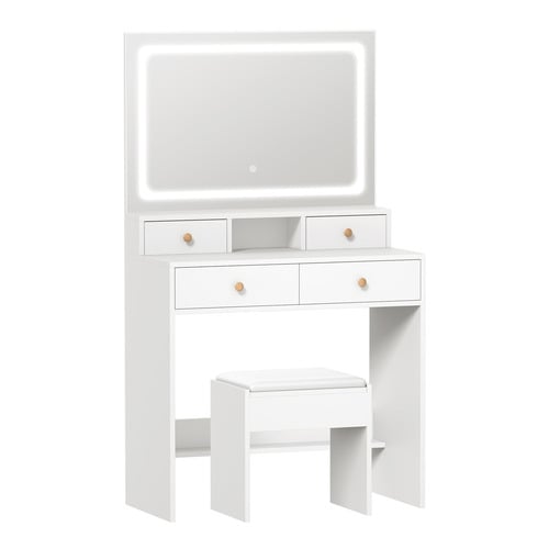 2 Piece LED Livia Dressing Table & Stool Set