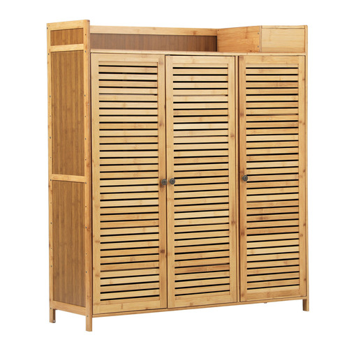 LivingFusion Weber 3 Door Bamboo Shoe Cabinet | Temple & Webster