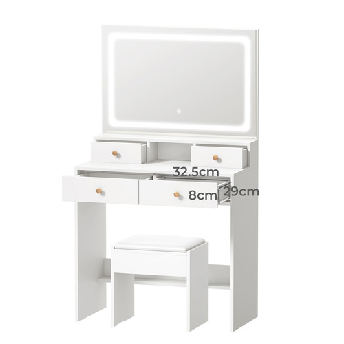 2 Piece LED Livia Dressing Table & Stool Set