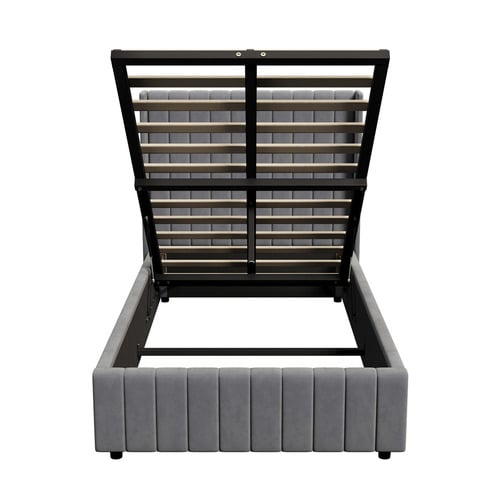 Grey Meier Gas Lift Storage Bed Frame