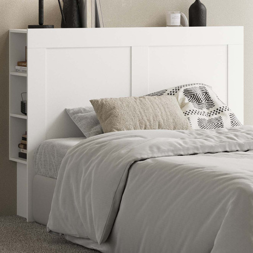 White Jephson Bedhead with Shelves