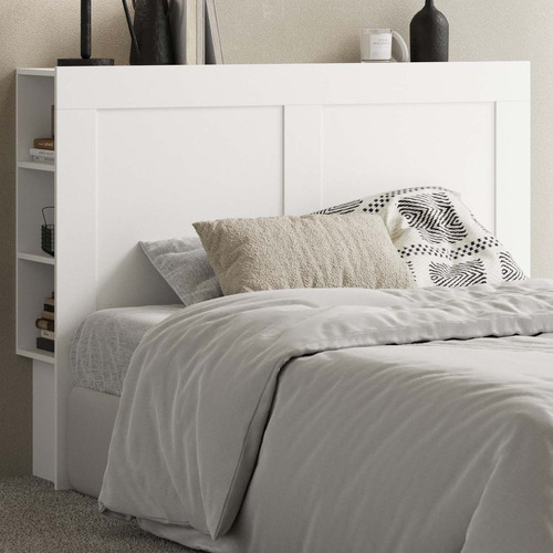 White Jephson Bedhead with Shelves