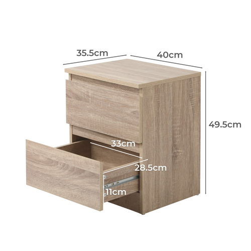 Fynch 2 Drawer Bedside Table