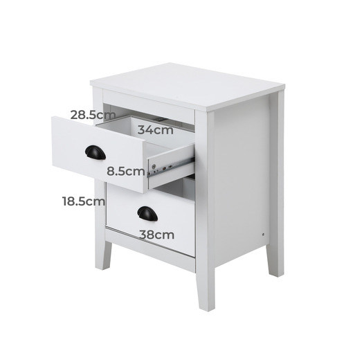 Kaitlin 2 Drawer Bedside Table