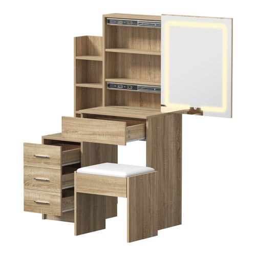 2 Piece Colorado LED Dressing Table & Stool Set
