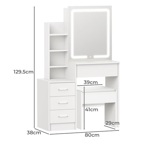 2 Piece Colorado LED Dressing Table & Stool Set