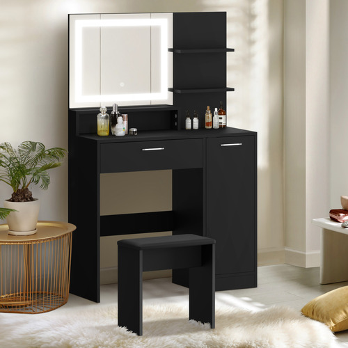 2-Piece-Melrose-LED-Dressing-Table-and-Stool-Set