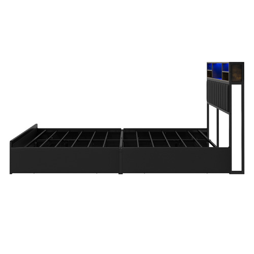 Garrett Upholstered 4 Drawer Queen Bed with LED