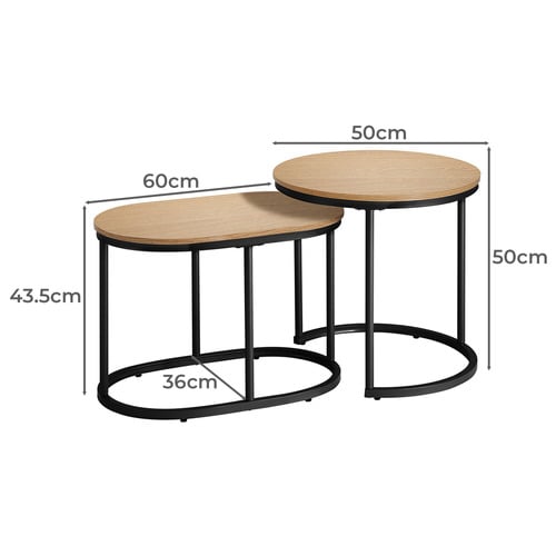 LivingFusion 2 Piece Sherman Nesting Coffee Table Set Temple & Webster