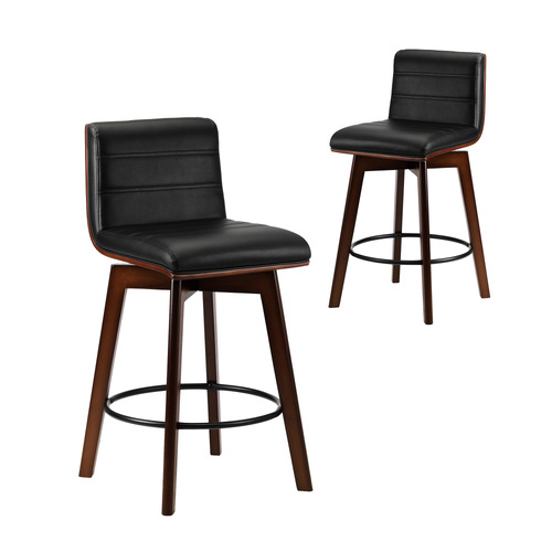 63cm Osvald Faux Leather Swivel Bar Stools