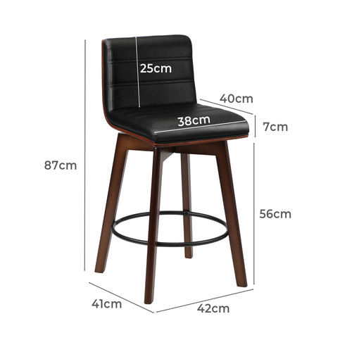 63cm Osvald Faux Leather Swivel Bar Stools