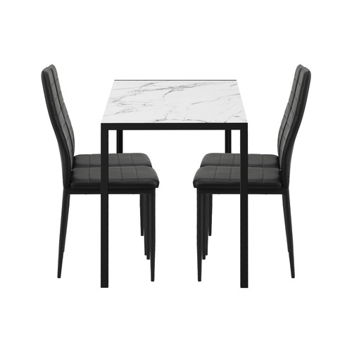 4 Seater Melati Faux Leather Dining Table & Chair Set