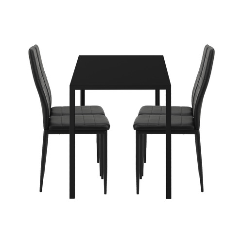 4 Seater Osmund Faux Leather Dining Table & Chair Set
