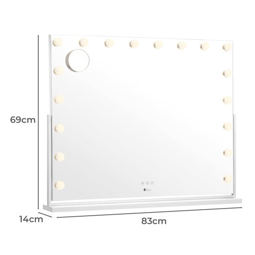 83cm Amar Steel LED Mirror with Bluetooth
