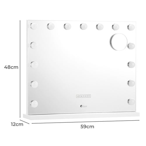 Fava Steel LED Mirror with Bluetooth