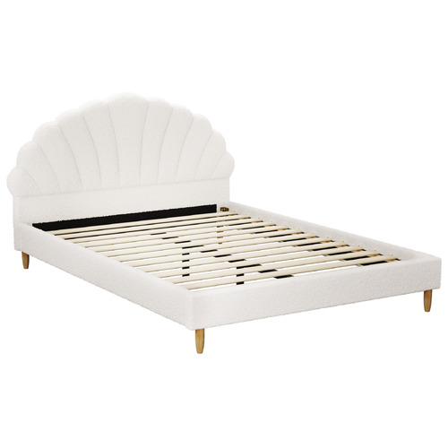 White Florin Boucle Bed