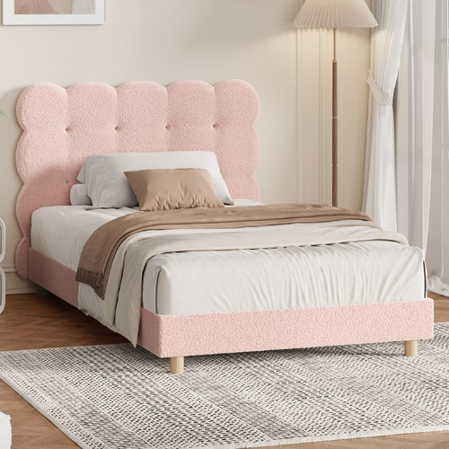 Pink Xandria Boucle Bed