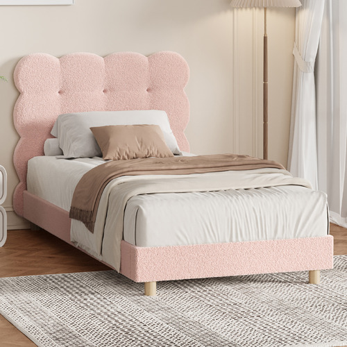 Pink Xandria Boucle Bed