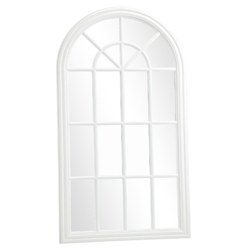Theon Arched Paulownia Wood Wall Mirror