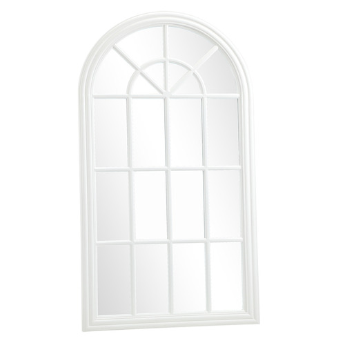 Theon Arched Paulownia Wood Wall Mirror