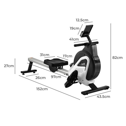 Black & White Lesnar Magnetic Rowing Machine