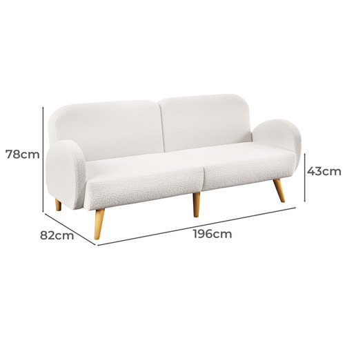 Kael 3 Seater Faux Sherpa Sofa Bed