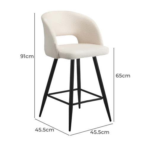 65cm Renoa Boucle Bar Stools