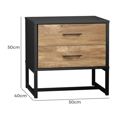 Xyla 2 Drawer Bedside Table