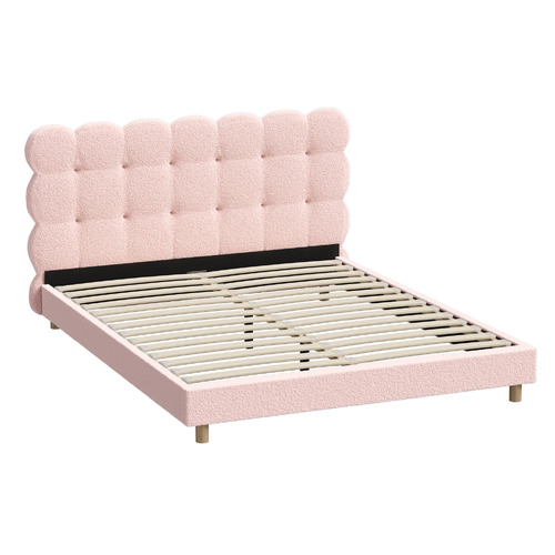 Pink Xandria Boucle Bed
