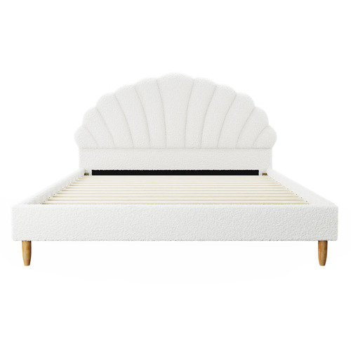 White Florin Boucle Bed