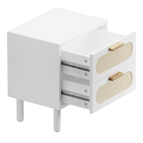 Eldric Rattan 2 Drawer Bedside Table