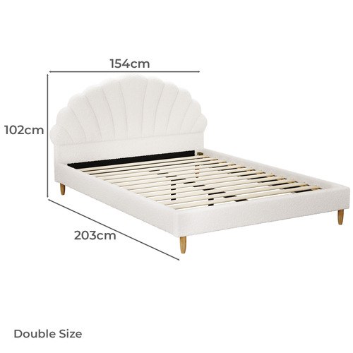 White Florin Boucle Bed