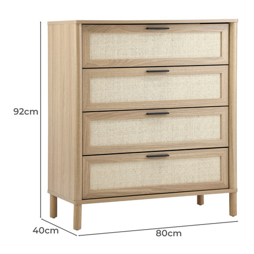 Elida Rattan 4 Drawer Chest