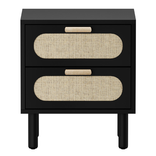 Eldric Rattan 2 Drawer Bedside Table