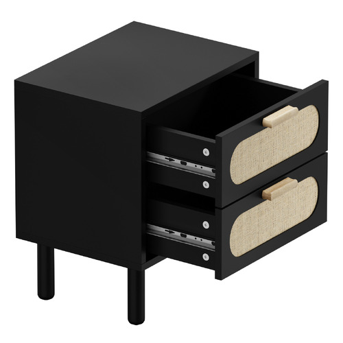 Eldric Rattan 2 Drawer Bedside Table