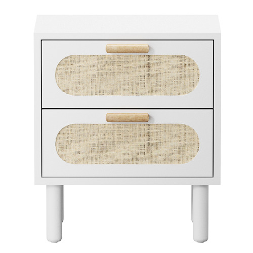 Eldric Rattan 2 Drawer Bedside Table