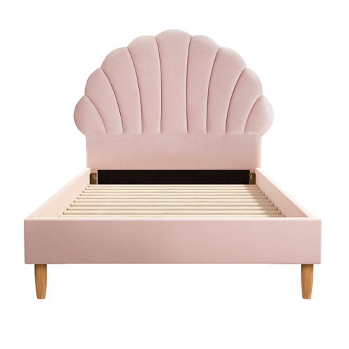 Pink-Florin-Double-Velvet-Bed